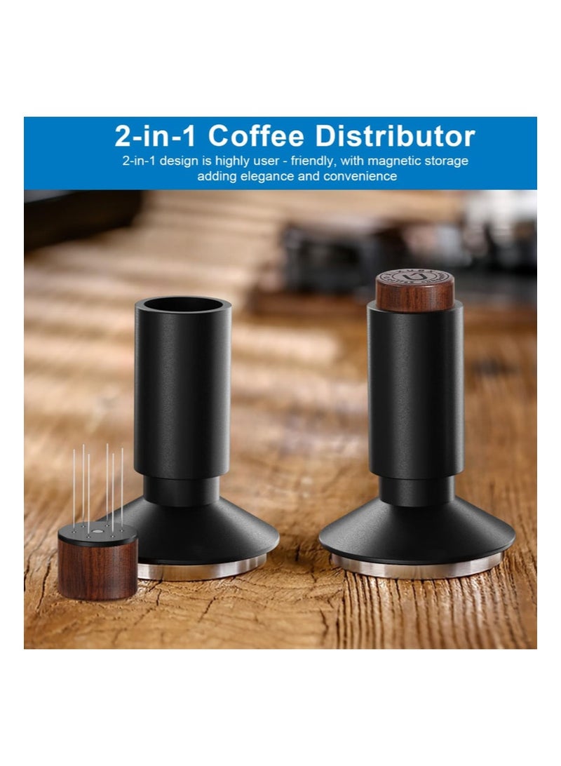 EZSOZO 51mm 2-in-1 Espresso Tamper Magnetic WDT Tool，Spring Loaded Tamper with Anodized Aluminum Alloy Handle，Fits 51mm Portafilter Baskets for Espresso Machines - Image 2