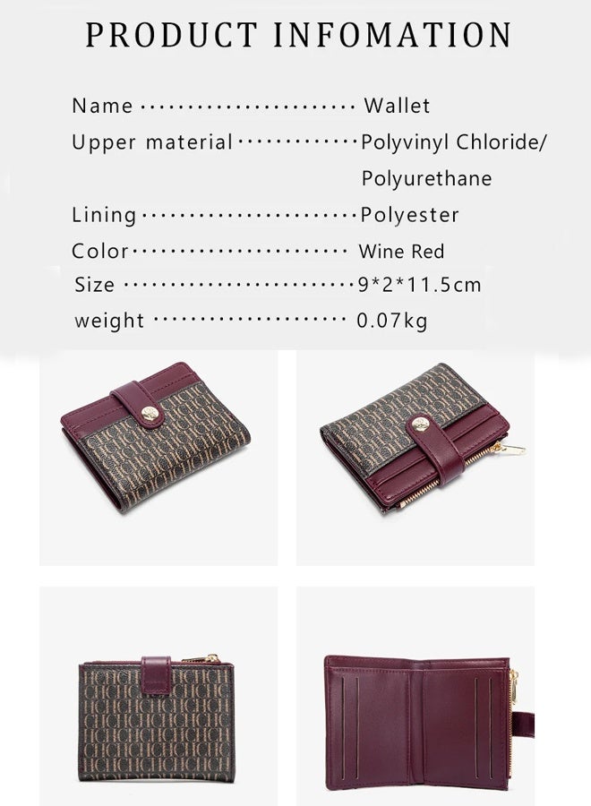 CHCH CHCH Portable Ladies' Wallet Elegant Ladies' Card Holder Bag High-Quality Elegant Ladies' Wallet Premium Fashion Red-Brown  - Image 2
