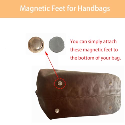 SPANSEE 4PCS Magnetic Feet for Handbags, Bottom Feet for Purses, Magnetic Feet for Purse Bottom, Purse Feet for Handbags, Handbag Heels (Rose Gold) - Image 2
