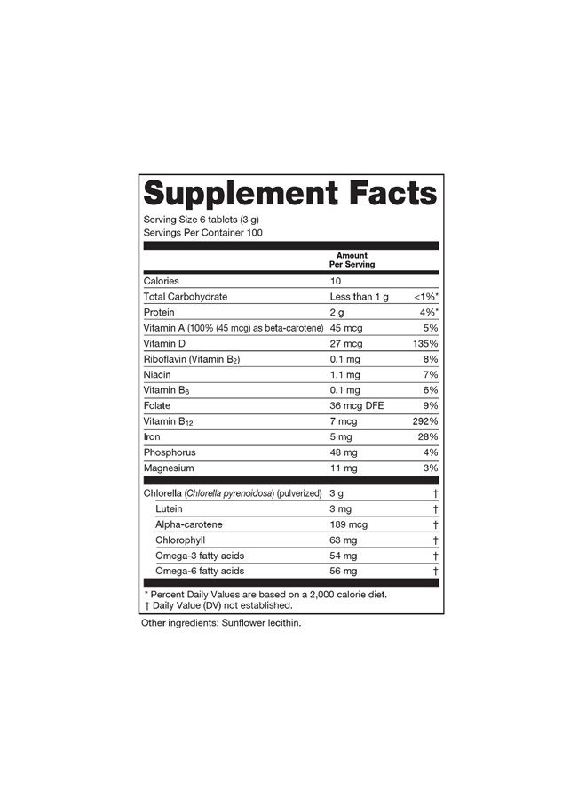Sun Chlorella A Tablets - 500 mg - 600 Tablets - Image 2