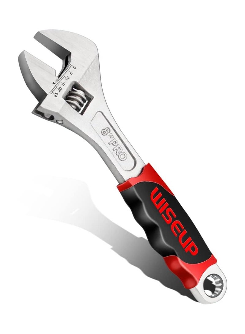 وايزأب مفتاح ربط احترافي قابل للتعديل من WISEUP مقاس 10 بوصات من Cr-V مجموعة مفاتيح يدوية صناعية مزورة بمقبض مضاد للانزلاق ومفتاح ربط صغير قابل للتعديل - Image 1