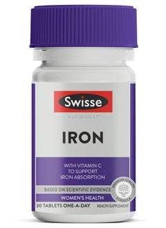 Swisse UltiBoost Iron with Vitamin C to Support Iron Absorption for Women's Health 30 Tablets One-A-Day Health Supplement  - Image 1