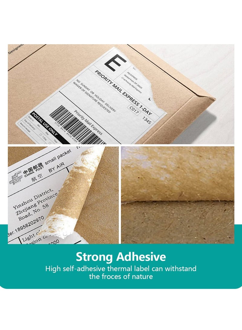 SYOSI Thermal Direct Shipping Labels BPA Free Barcode Address Label Stickers Compatible with Rollo Zebra Printer Printers Postage Address Labels 1Roll 500 Labels 10x10cm - Image 3