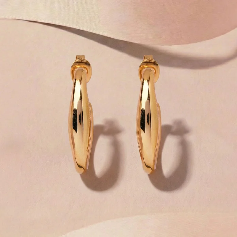 Palmonas 18k Gold Plated Mini Abstract Stud Earrings For Women - Waterproof & Anti-Tarnish