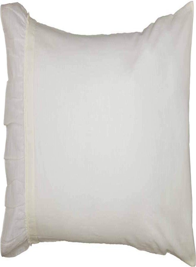 Piper Classics Kathryn Ruffled King Size Pillow Case Set of 2, Soft White Linen-Look Textured Fabric, Vintage Farmhouse, Country Cottage Bedding Pillowcase - Image 5