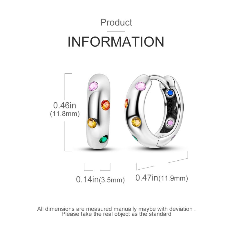 Parmuz 925 sterling Silver Huggie hoop earring for woman Post Pave Cubic Zirconia Cuff Small Hoop Chunky Earrings Jewelry Gift - Image 3