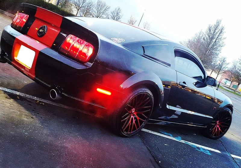 iJDMTOY OE-Red Lens Red Full LED Rear Side Marker Light Kit Compatible With 2005-09 Ford Mustang, Powered by 54-SMD LED, Replace OEM Back Sidemarker Lamps - Image 4
