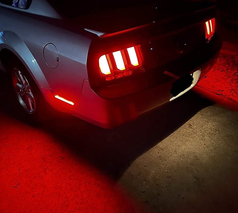 iJDMTOY OE-Red Lens Red Full LED Rear Side Marker Light Kit Compatible With 2005-09 Ford Mustang, Powered by 54-SMD LED, Replace OEM Back Sidemarker Lamps - Image 3