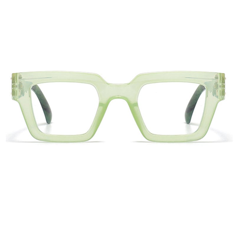 bullabulling Oprah Style Reading Glasses for Women Men, Fashion Square Blue Light Blocking Readers Lo5 (green, 2.0, x) - Image 2