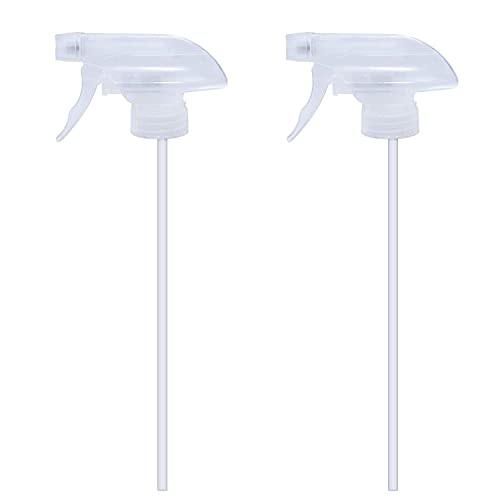 Cosywell Spray Bottle Mist Spray Stream Trigger Replacement Parts Spray Bottle Trigger Sprayer Bottle Nozzles With Pipes Fits 8 oz /16 oz 28/400 Round Neck Bottles Clear 2 Pcs (2PCS, Clear) - Image 1