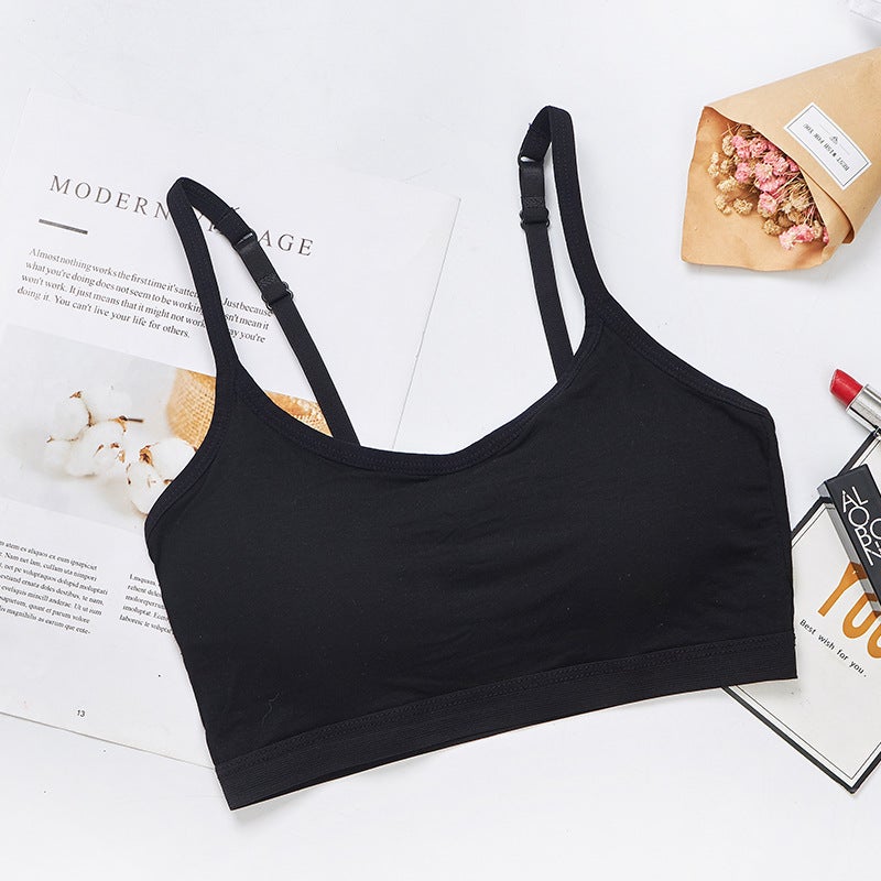 Generic Shake Tone Explosive One-piece No Steel Ring with Chest Pad Wrapping Chest Tube Top with Camisole Girls Underwear Gathering Anti-sagging Black - Image 1