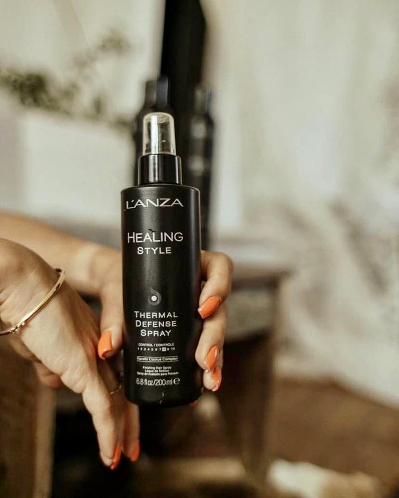 LANZA L'ANZA Healing Style Thermal Defense Spray with Strong Hold Effect - Eliminates Frizz, Detangles and Boosts Hair´s Shine, With UV and Heat Protection to prevent sun and styling damage (6.8 Fl Oz) - Image 2