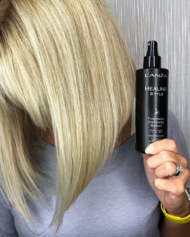LANZA L'ANZA Healing Style Thermal Defense Spray with Strong Hold Effect - Eliminates Frizz, Detangles and Boosts Hair´s Shine, With UV and Heat Protection to prevent sun and styling damage (6.8 Fl Oz) - Image 4