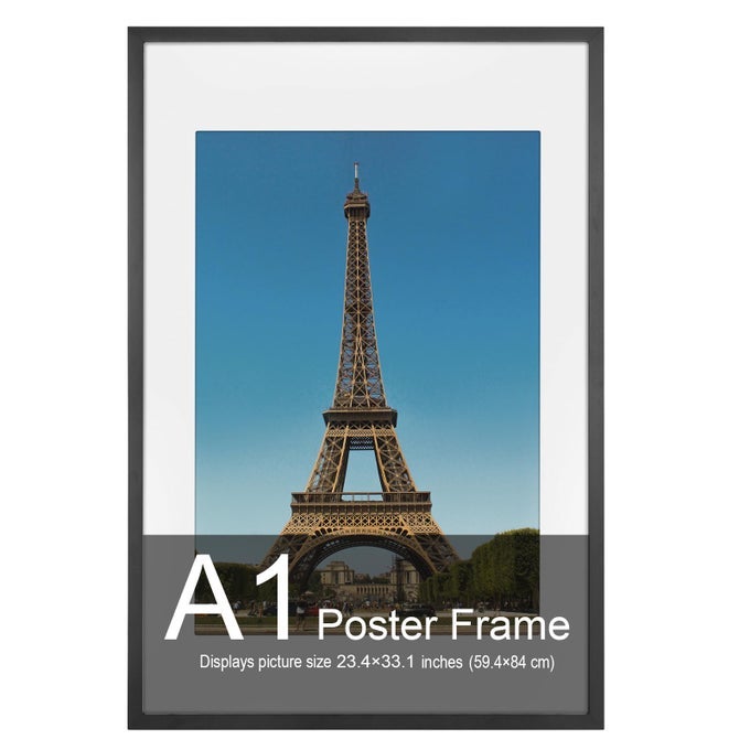 A1 PICTURE FRAME 234 X 331 INCHES SOLID WOOD BLACK WOOD POSTER FRAMEHORIZONTAL AND VERTICAL WALL HANGING FOR HOME EXHIBITION CAFFEBLACK
