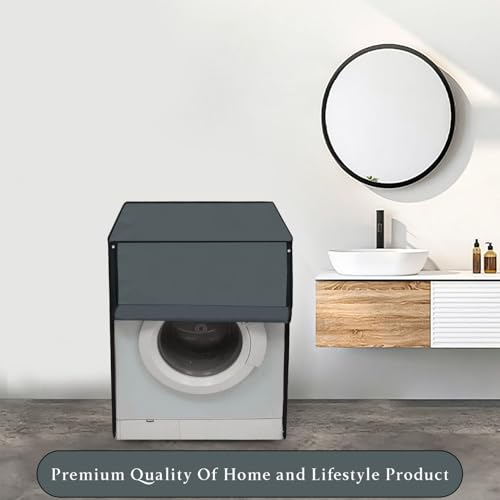 Glory Care Waterproof Front Load Washing Machine Cover Suitable for Samsung 9kg (WW90DG5U24AXTL) UV-Protective, Dustproof, Anti-Slip Polyester, Easy-Clean Zipper (55Dx60Wx85H cm, Grey) - Image 2