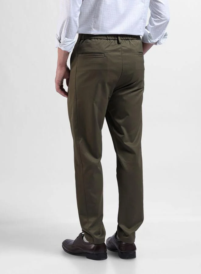 شركة المرآب الهندية Men Relaxed Fit Solid Cross Pocket Mid-Rise Trousers