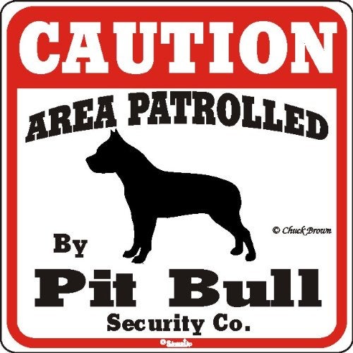 signs up Dog Yard Sign Caution Area Patrolled by Pit Bull Security Company - Image 5