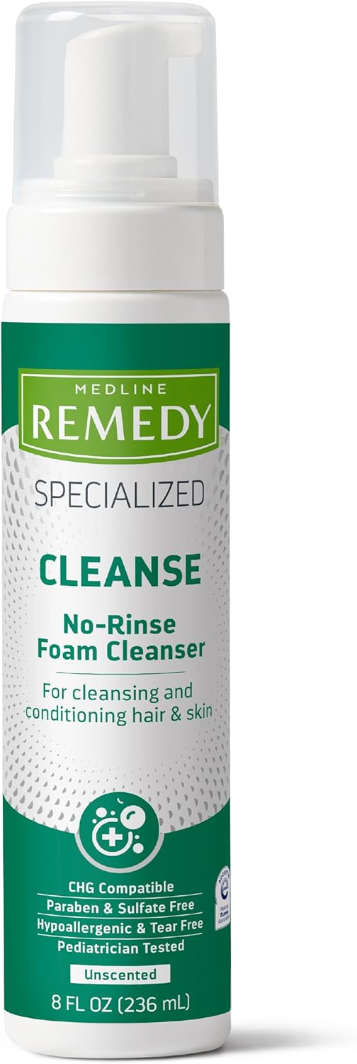 Medline Medline Remedy Specialized NoRinse Foam Cleanser Gentle Skincare Solution 8 oz Bottle