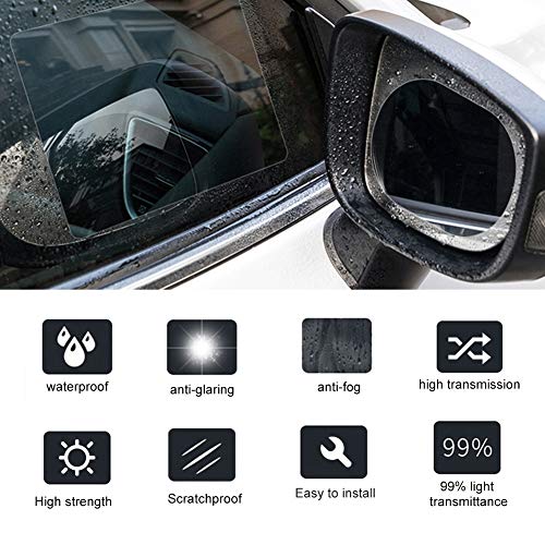 KIMISS Protective Film, 2pcs Rainproof Waterproof Car Rearview Mirror Sticker Anti-fog Protective Film Rain Shield Oval - Image 4