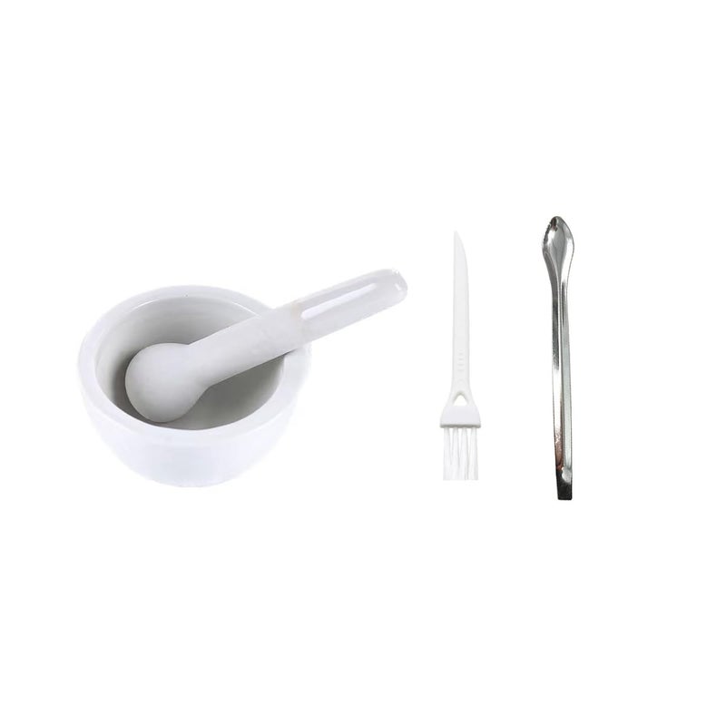 3.2inch Ceramic Mortar and Pestle Set, Pill Crusher, Spice Crusher, Ceramic Mixing Grinding Bowl Set, Include Brush and Spoon