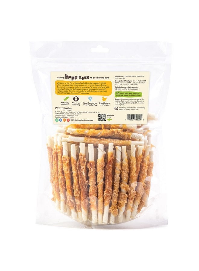 Pet 'n Shape Hide Twists - Chicken Wrapped Rawhide Dog Treats - Small Twist - 2 Pounds - Image 1