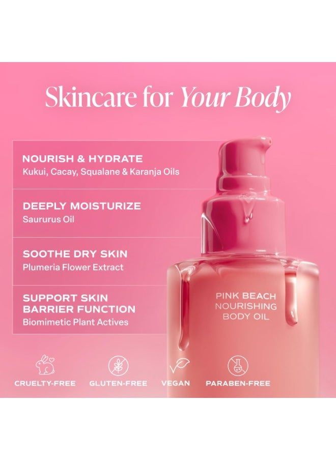 Saltair Saltair Body Oil. Luxurious Pink Beach After Shower and Bath Oil Moisturizer for Women. Botanical, Non-Greasy, and Well-Absorbing Lotion for Hydrating Dry Skin. 4oz Pump Bottle  - Image 4