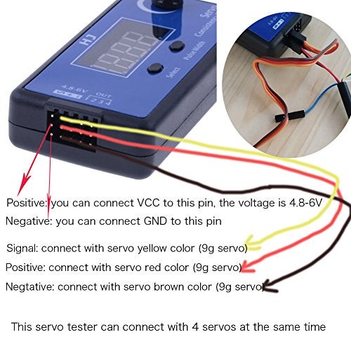 DIYmall HJ Digital RC Servo Tester ESC Consistency Tester Speed Controller for RC Helicopter Airplane Car Motor Throttle Display - Image 2