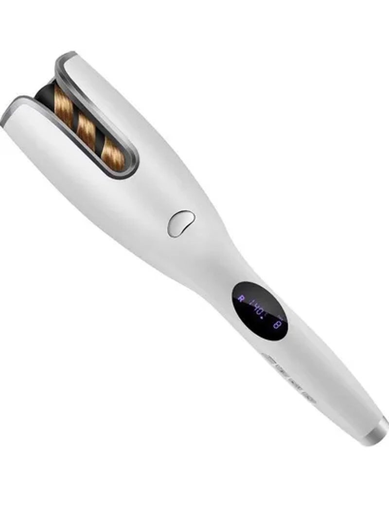 Automatic Curling Iron Hair Wand with LED Display White - Image 1