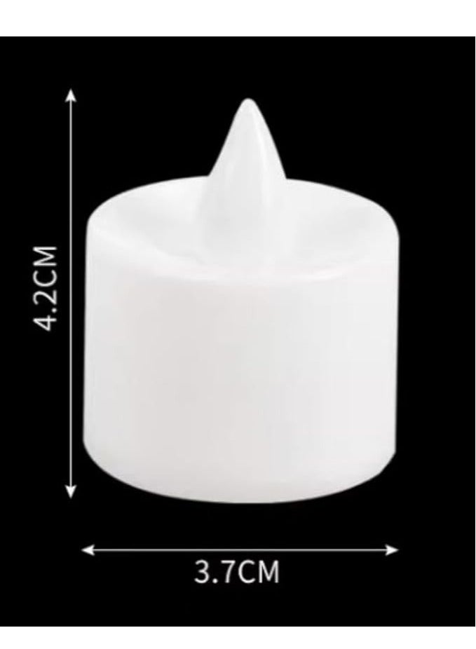 يوريفو 24 شمعة شاي LED واقعية ساطعة بدون لهب تعمل بالبطارية قابلة للاستبدال تعمل بالبطارية لتزيين طاولة المطعم والحفلات الزفاف باللون الأبيض - Image 2