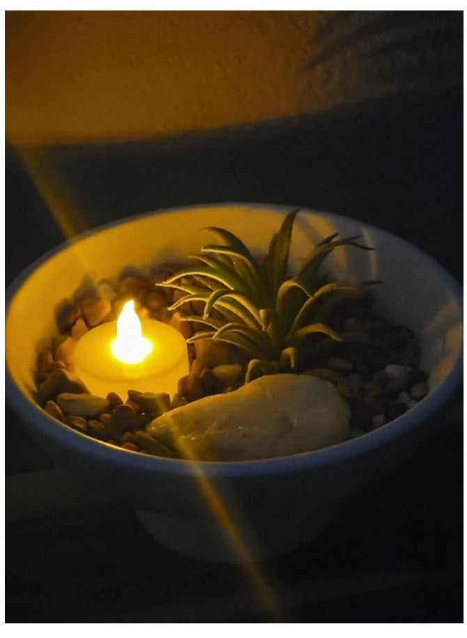 يوريفو 24 شمعة شاي LED واقعية ساطعة بدون لهب تعمل بالبطارية قابلة للاستبدال تعمل بالبطارية لتزيين طاولة المطعم والحفلات الزفاف باللون الأبيض - Image 4