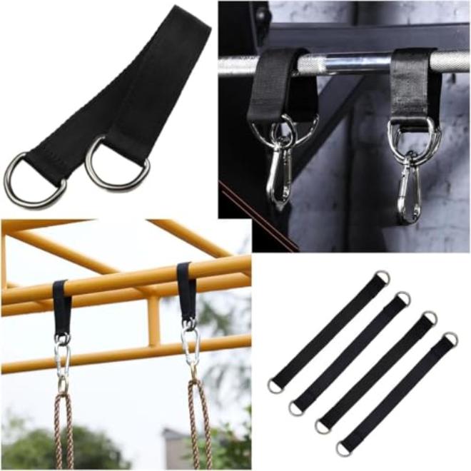 Indoor Outdoor Tree Swing Straps Kit for Hammock Chair and Gym Equipment Comfortable Heavy Duty 50cm 180kg Load Capacity Nylon Webbing with Secure Locking Carabiners - Image 5