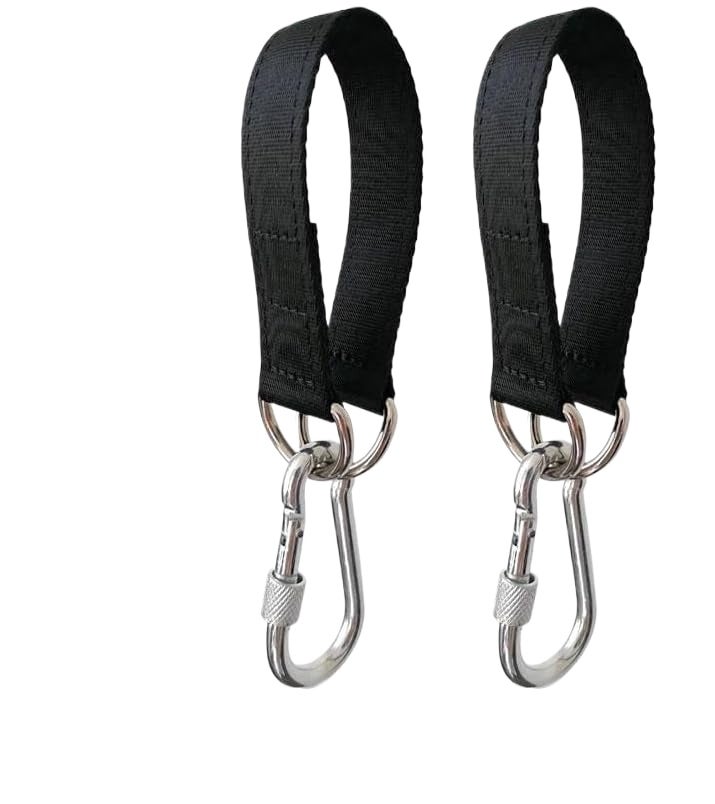 Indoor Outdoor Tree Swing Straps Kit for Hammock Chair and Gym Equipment Comfortable Heavy Duty 50cm 180kg Load Capacity Nylon Webbing with Secure Locking Carabiners - Image 1