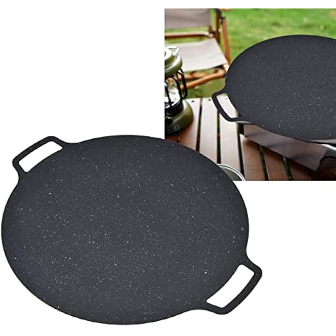 Velaurs Grill Pan Korean Round Stovetop Grill With Handles Nonstick Bbq Grilling Pan Easy To Clean Barbecue Stovetop Plate For Camping Indoor Outdoor36Cm - Image 5