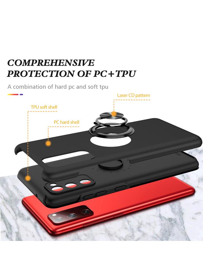 اس-توب جراب لهاتف Samsung Galaxy S20 FE مصنوع من مادة PC + TPU، جراب واقٍ مغناطيسي مقاوم للصدمات مع حامل حلقي غير مرئي - Image 2