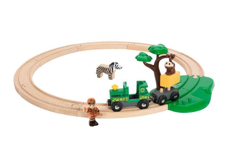 BRIO World - 33720 Safari Railway Set - Imaginitive Wooden Toy Train Set for Toddlers | Creative Play | Expansion Compatible |Safety Tested | Ideal for Kids Age 3 and Up - Image 1