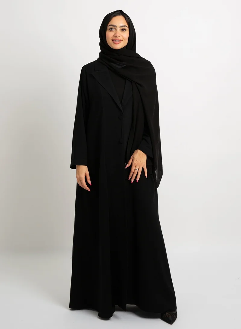 كاف ميم عباية نص كلوش سوت لف أسود