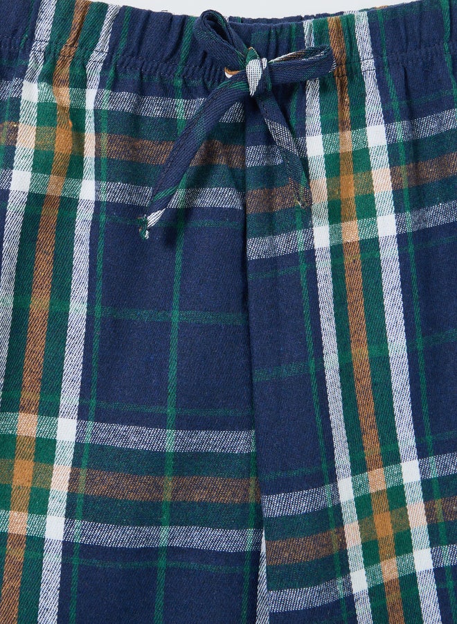 Styli Family Pyjamas - Kids Long Sleeve T-Shirt and Checked Pyjama Set - Image 4