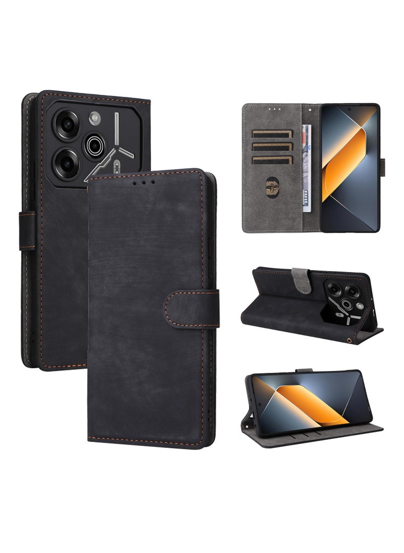 Fankalo Phone Case for Tecno Pova 6 Pro Flip PU Leather Wallet Case with Card Holder Shockproof Protective Cover  - Image 1