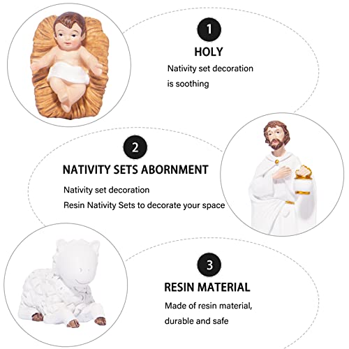 KEEPKAP Nativity Sets for Christmas Indoor, Hand-Painted Nativity Scene Indoor 7.5" Holiday Decoration, 9-Piece Set - Image 3