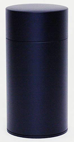 KOTODO Lacquer-Coated Tea Canister : Long 7oz (200g) Matte Black, Japan - Image 1