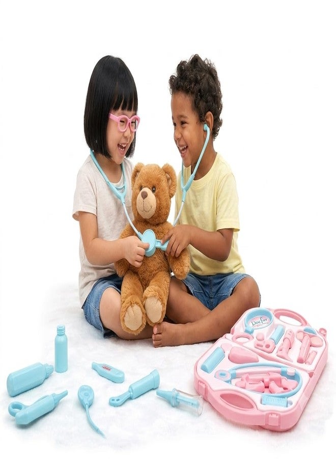 Diamond Craft مجموعة ألعاب دايموند كرافت للأطفال، مجموعة لعب الطبيب مع حقيبة سفر قابلة للطي و17 بطاقة تعليمية للأطفال، مجموعة ألعاب الطبيب للأطفال فوق 3 سنوات - Image 5