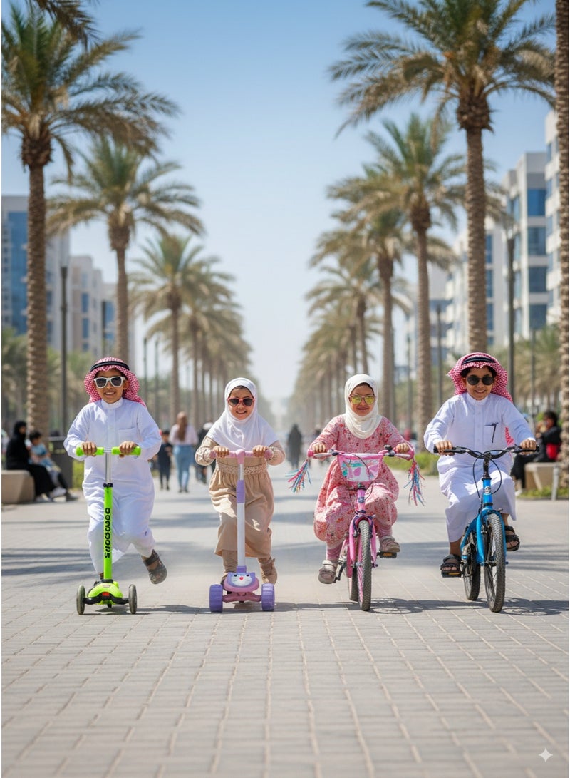 شور يمكن لسكوتر الأطفال الجلوس والركوب بعجلة وامضة بإضاءة LED وارتفاع قابل للتعديل وقابل للطي للأنشطة الخارجية للأولاد والبنات - Image 4