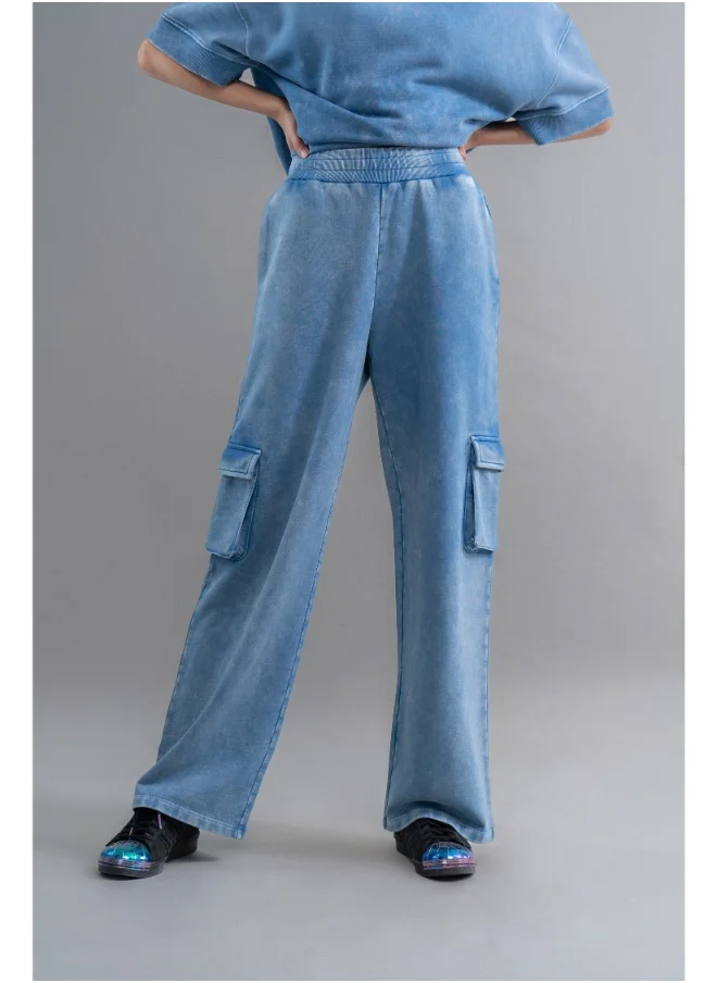 نسيسيرا Denim Wash 100% Cotton Terry Cargo Pant