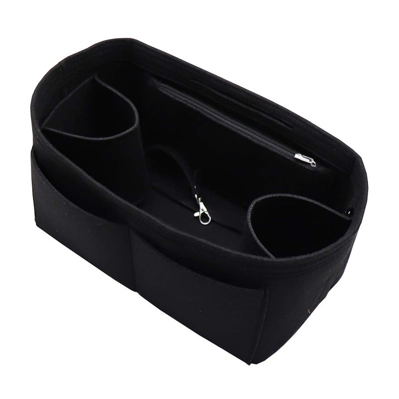 LEXSION Felt Purse Organizer Insert Bag In Bag with Two Removeable Holder 8020 Black M - Image 1