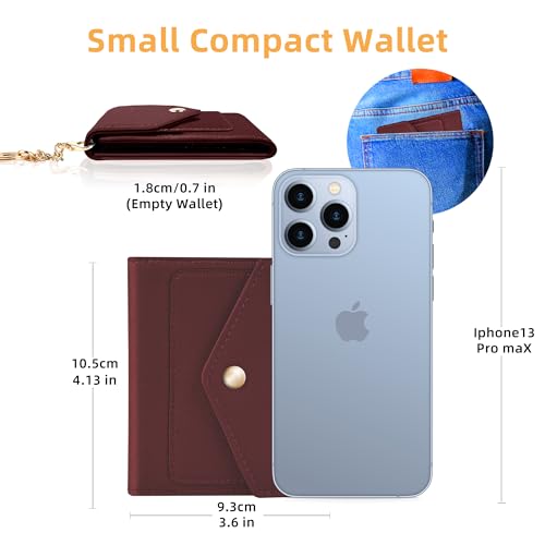 Gostwo Womens Wallet RFID Blocking Small Wallets Woman Credit Card Holder Trifold Ladies Wallets with Coins Zipper Pocket(Red Deep) - Image 2
