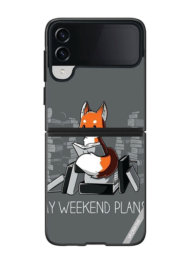VR CREATIVE Protective Case Cover For Samsung Galaxy Z Flip4 My Weekend Plans Design Multicolour - Image 1