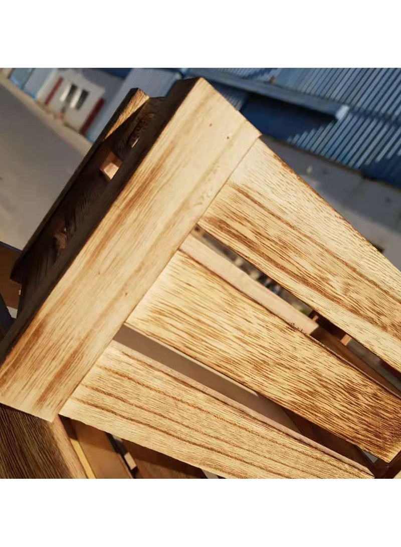 LINGWEI Wooden Storage Boxes Set Of 4 Hollow Hollow Thick Storage Creats Beige 41x29x20cm - Image 5