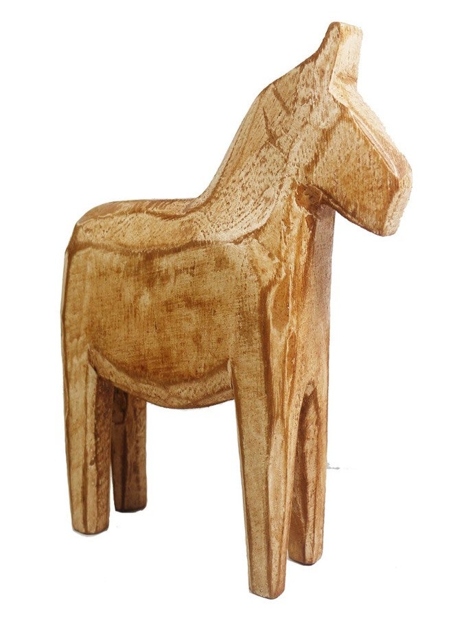 KiaoTime Set of 2 Neutral Painting Dala Horse - Swedish Dala Horse Statue - Vintage Unfinished Wooden Horse Figurine Statue Horse(CAN Painting by Yourself) (Dala Horse) - Image 4