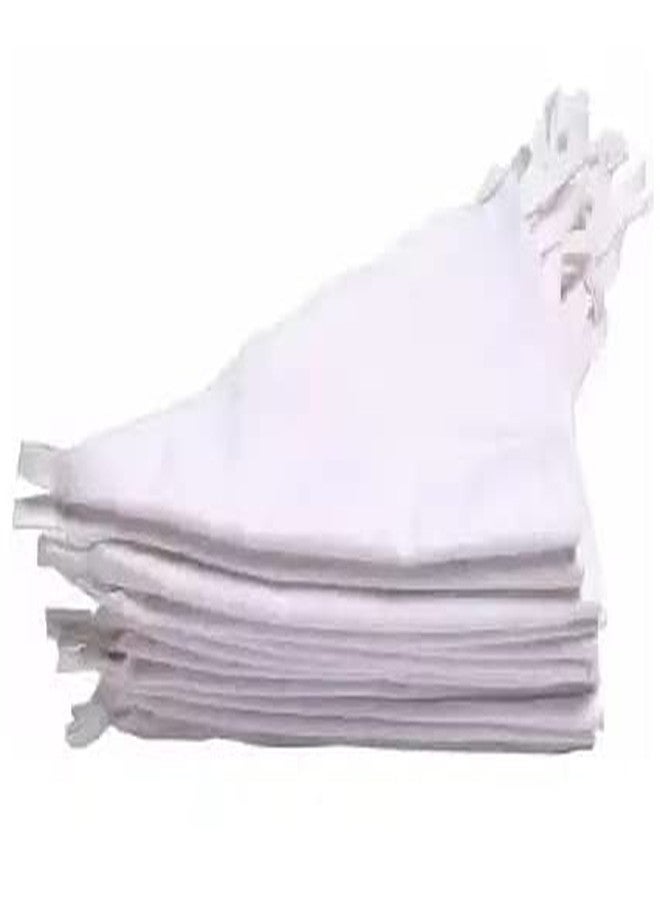 Teddyify Baby's Cotton Cloth Diapers/Langot/Indian style Nappy changing, Washable and reusable Nappies (White and multicolor) (Plain White Triangle shape) - Image 1