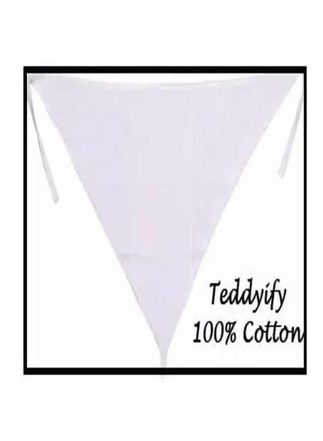 Teddyify Baby's Cotton Cloth Diapers/Langot/Indian style Nappy changing, Washable and reusable Nappies (White and multicolor) (Plain White Triangle shape) - Image 2